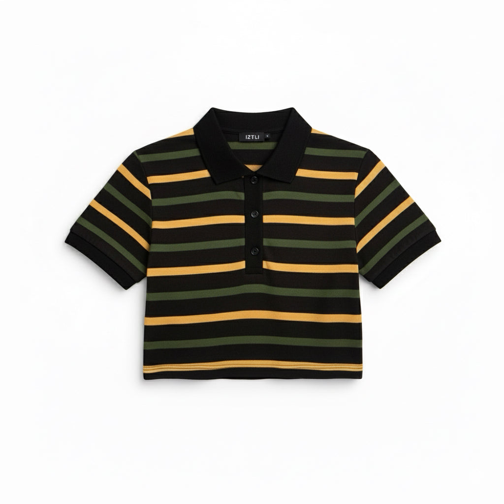 Cropped Stripe Polo